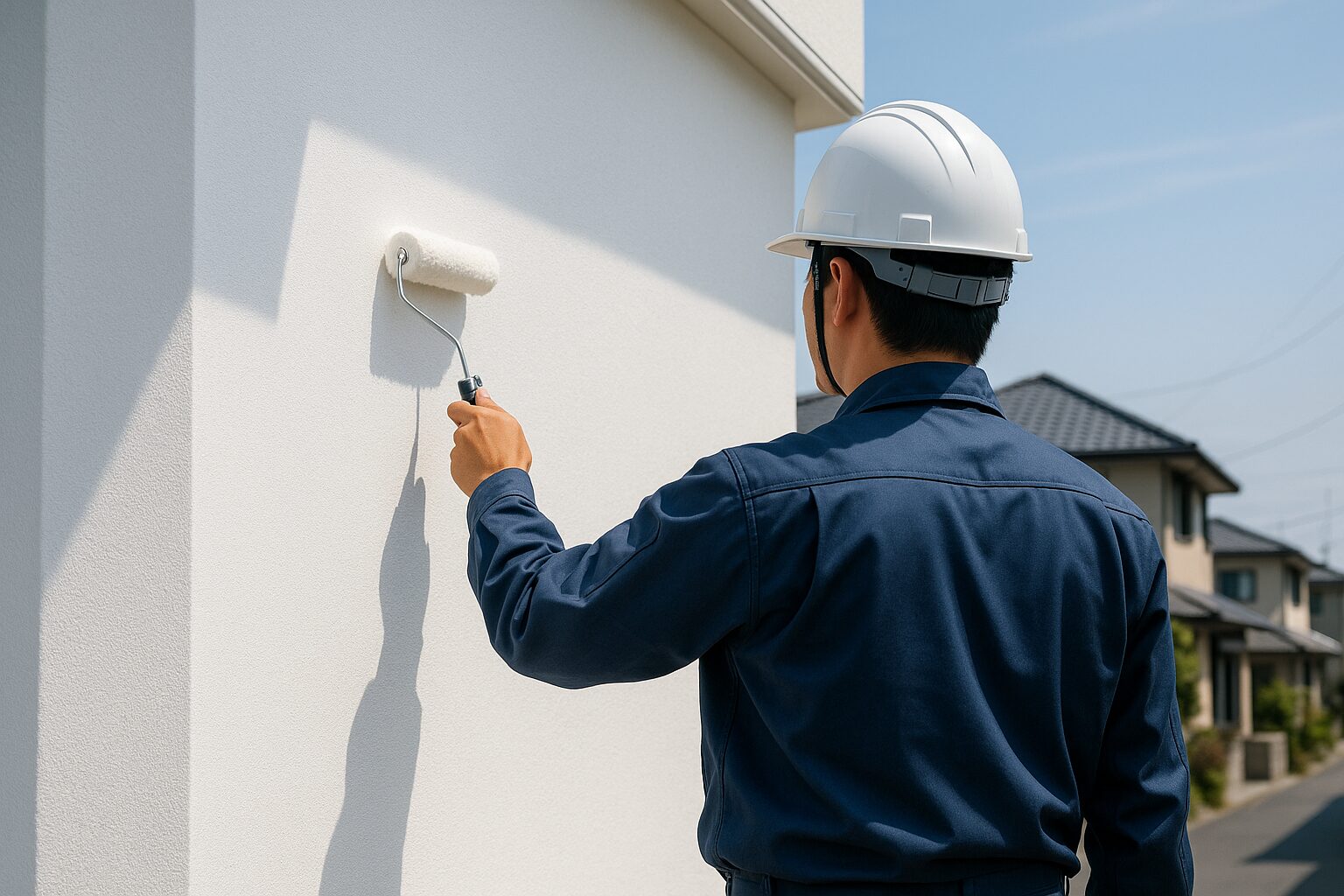 光触媒コーティングで輝く白い外壁と窓ガラスの建物｜全国対応のワンエココートNFE2